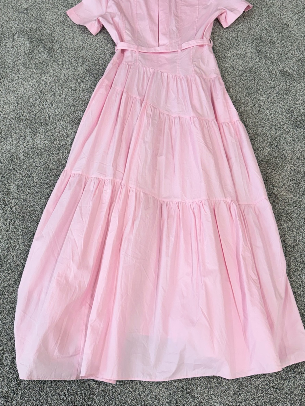 Zara Baby Pink 100% Cotton Collared Belted Shirt Dress Maxi Resort Women’s XS - Picture 15 of 15